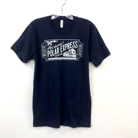 Bella Canvas Polar Express Christmas Shirt NWT  Navy Medium - Picture 1 of 1